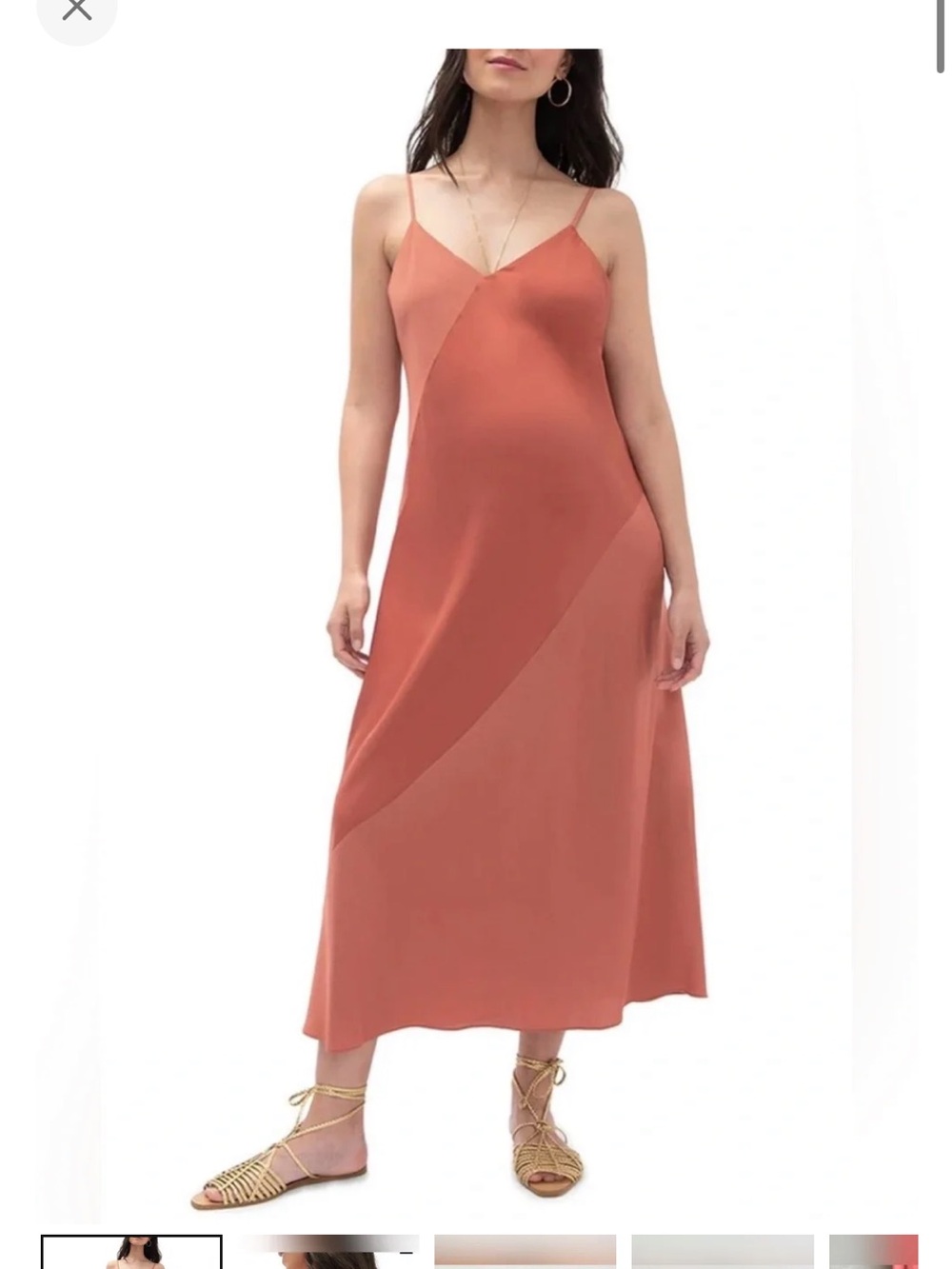 Hatch Willow color block slip dress